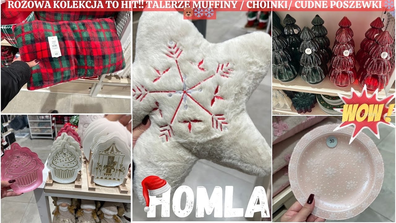 📍HOMLA RÓŻOWE TALERZE W ŚNIEŻYNKI HIT ❤️🌲 SZOK! ZOBACZ TE CHOINKI PETARDA ❤️🌲 MUFFINKI I PODUSZKI⭐️✨