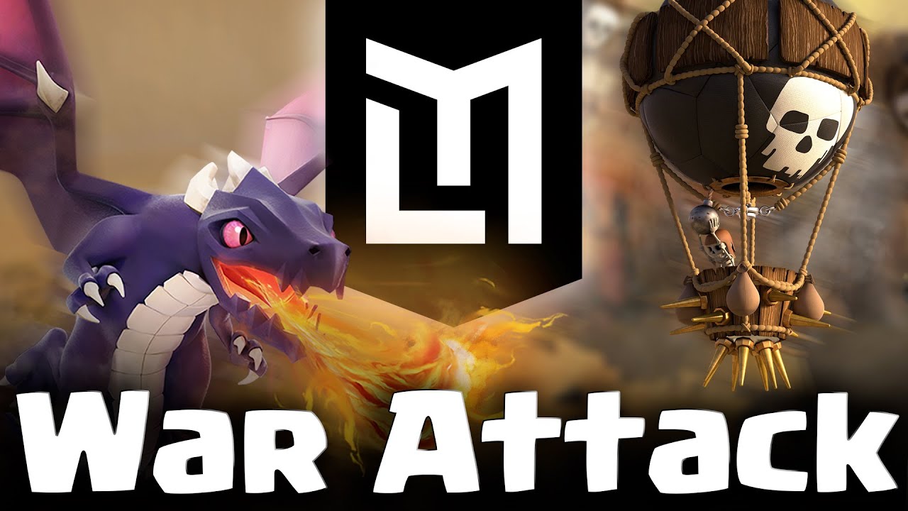 TH8 Dragon 105 | 3 star attack | Clan Wars | Clash of Clans | Hulklol vs Max
