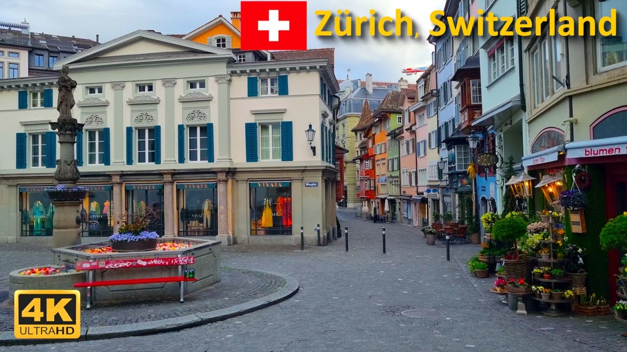 Stroll through Z&uuml;rich from Bahnhofstrasse to M&uuml;nzplatz | April 2023【4K】