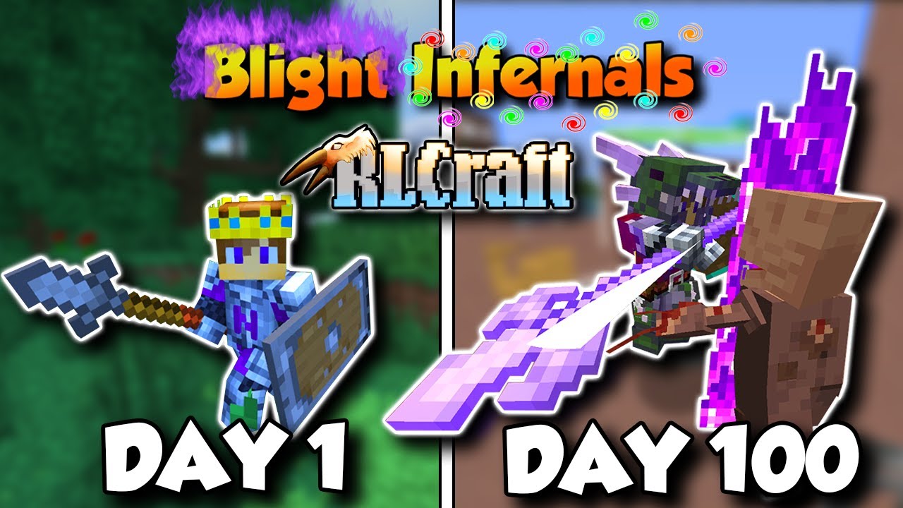 100 Days RLCraft Minecraft Challenge: All Mobs Blight and Infernal!