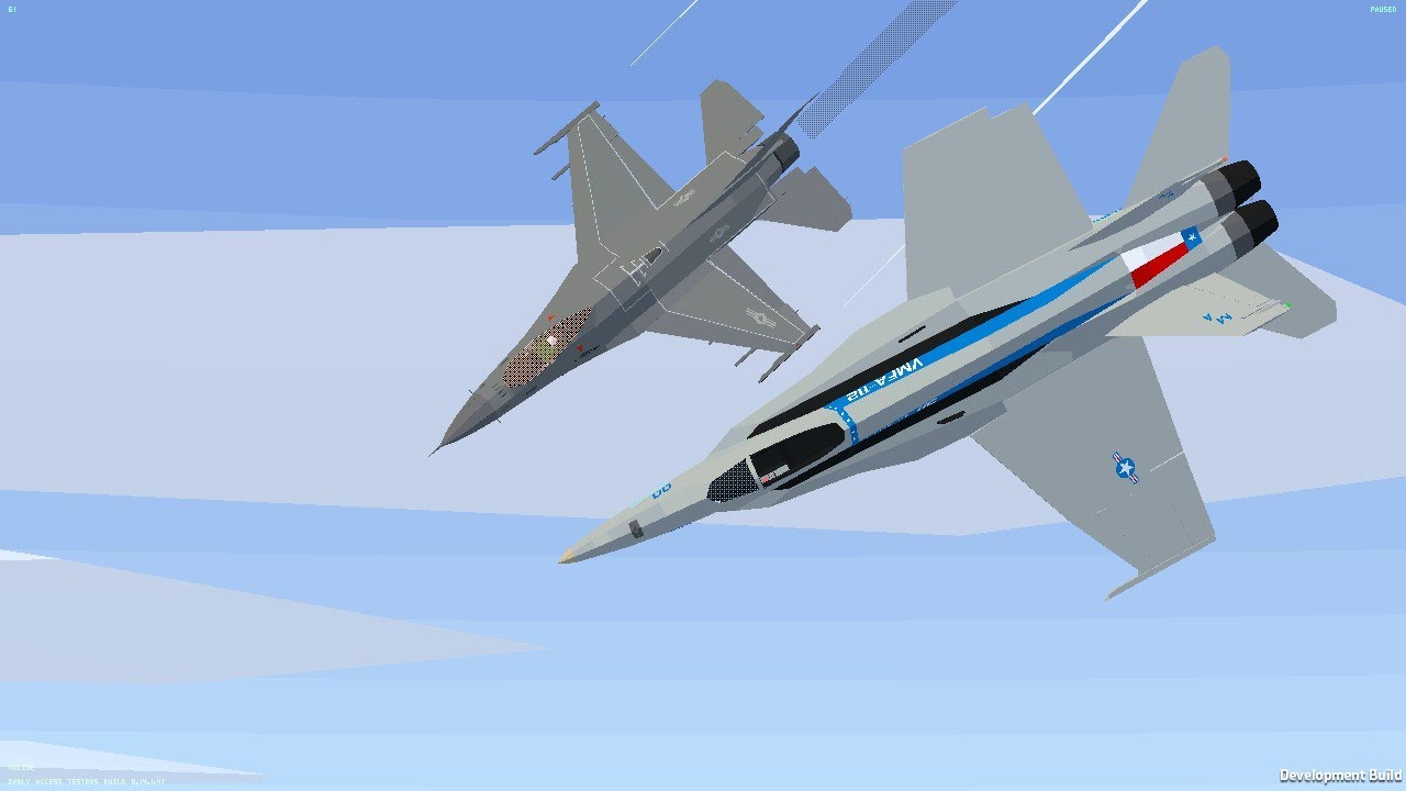 Tiny Combat Arena - 1 F16C vs 2 F18Cs