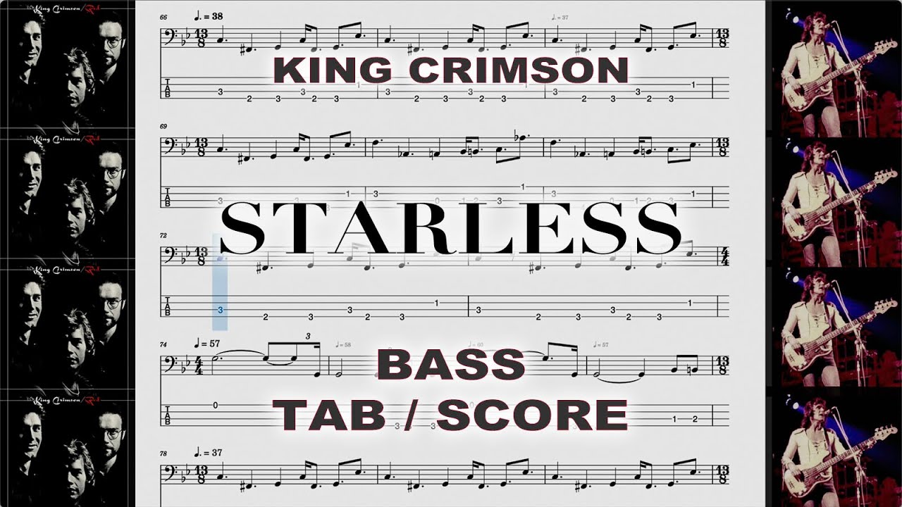 KING CRIMSON - Starless - JOHN WETTON [Only Bass TAB/SCORE]