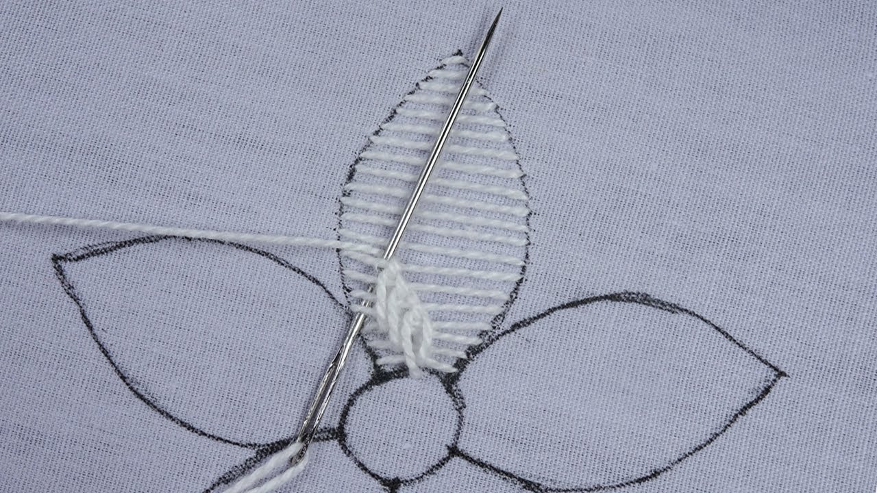 hand embroidery all new white floral design easy following sewing diy tutorial
