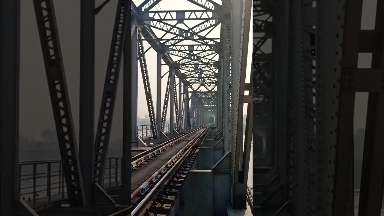 Train on bridge || Train on Ganga river kachla bridge #shorts #train #viral