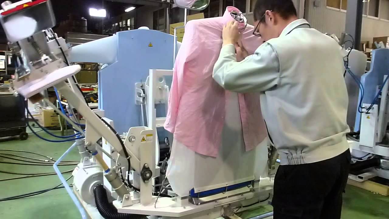 YAC automatic shirt press ironing machine, shirt laundry factory