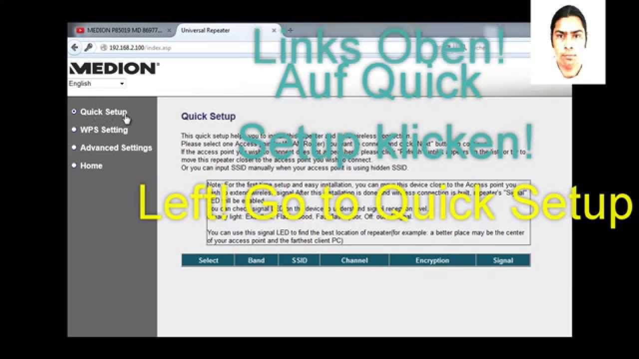Wlan Medion Repater Medion Wlan Verstärker einrichten in DEUTSCH (Seting New in English)