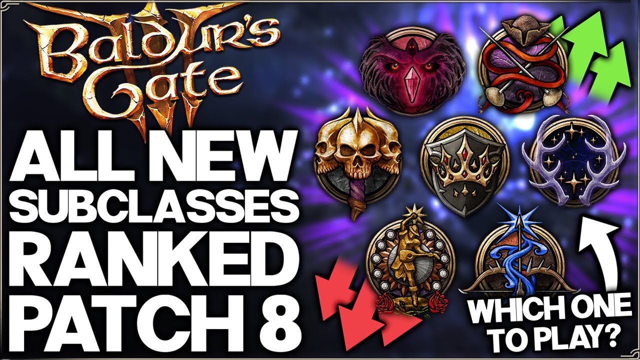 Baldur's Gate 3 - ALL 12 New Classes Ranked & Explained - Patch 8 Release Subclasses Guide Gameplay!