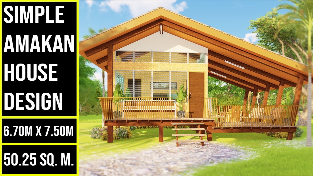 Simple Amakan House | Design #4 | 50.25 sq. m. | 6.70m x 7.50m | Low cost Pinoy house