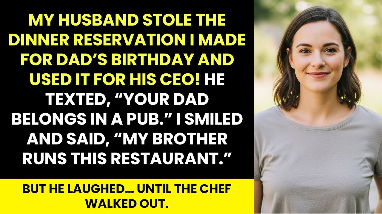 My husband stole my dad’s birthday reservation for his CEO dinner and  karma shows in a chef’s coat!