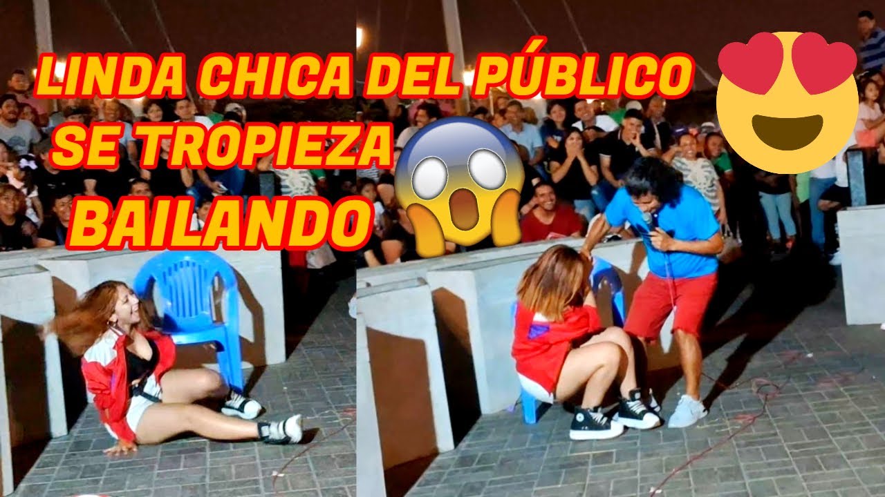 Bella chica 😍del publico se tropieza bailando 😱 @monopaveloficial5857
