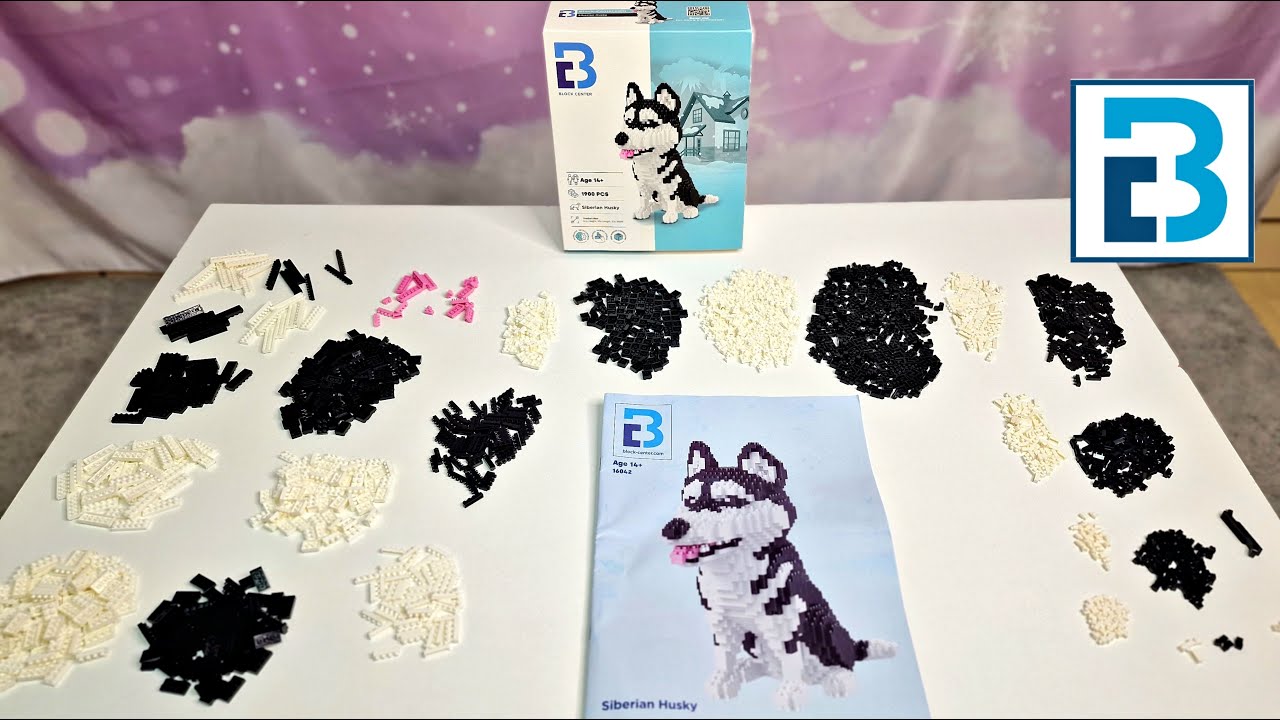 Block Center 3D Puzzle - SIBERIAN HUSKY - 1900 Mini-Blocks Builder Set #gifted