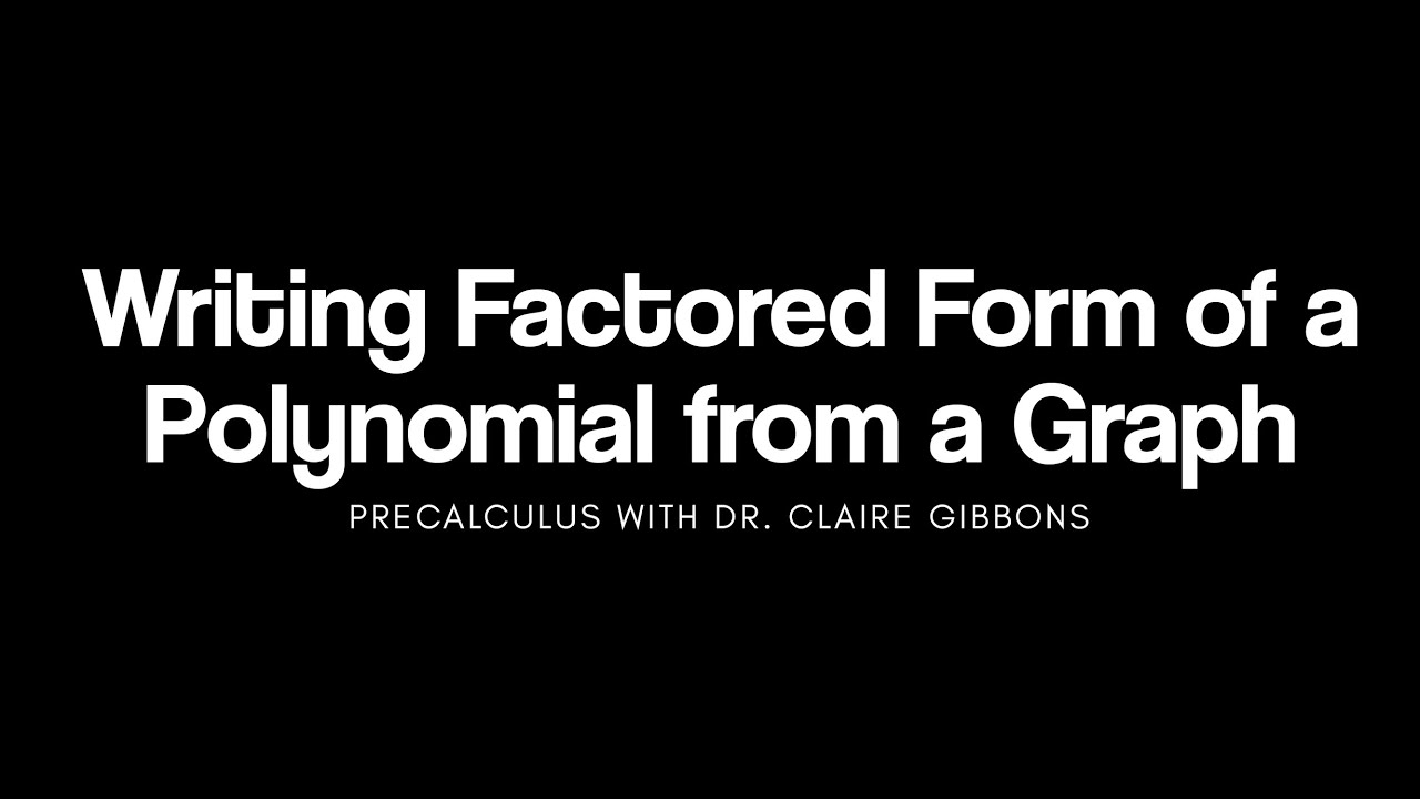 Writing Factored Form of a Polynomial from a Graph