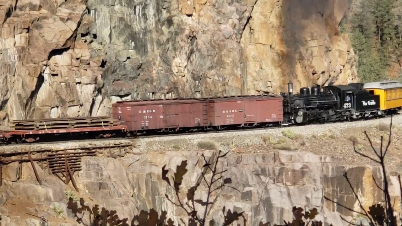 D&SNG 476 and 473 on the Highline 10-17-2023 #train #railway #durango #