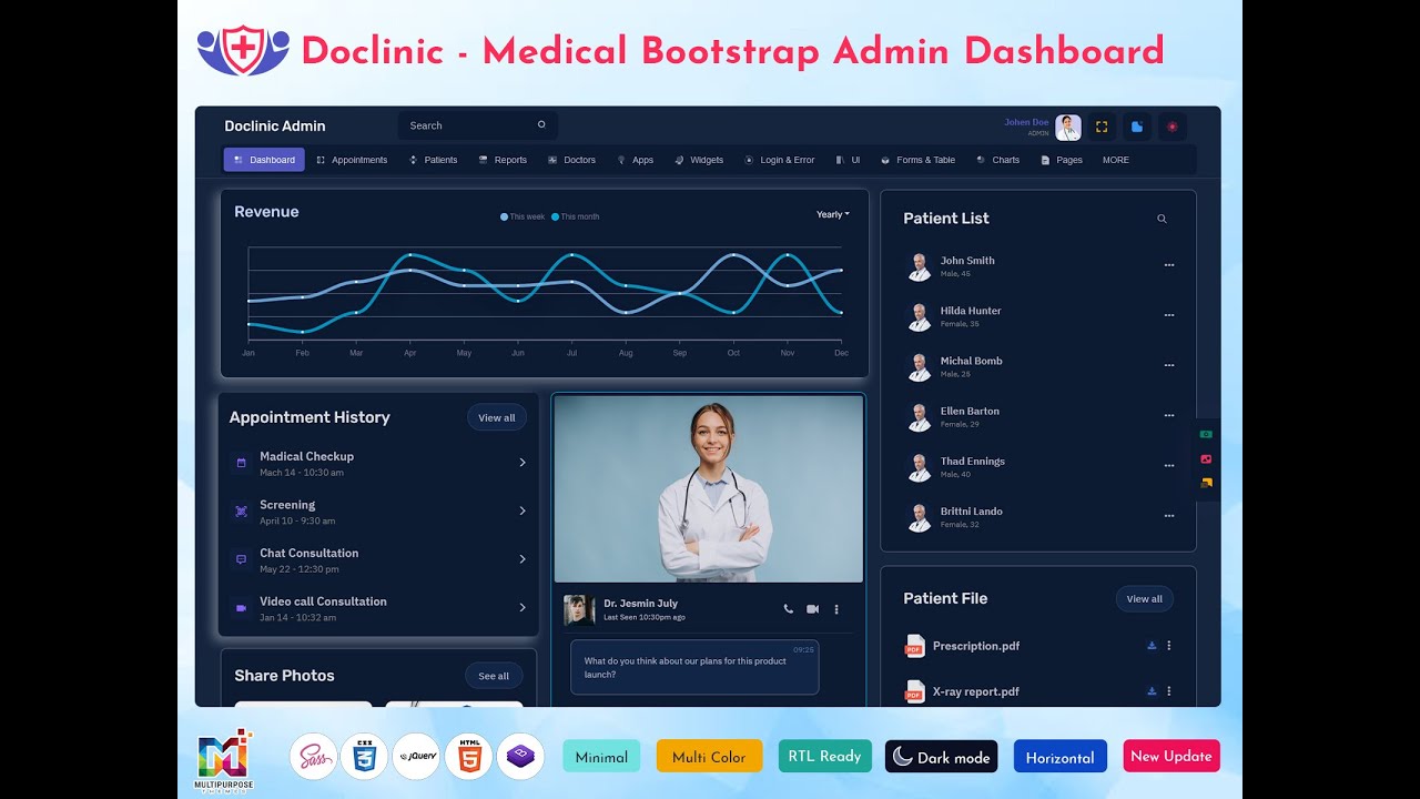 Patient Dashboard Build with Superb Bootstrap 5 Ui framework for Improved Healthcare Operations