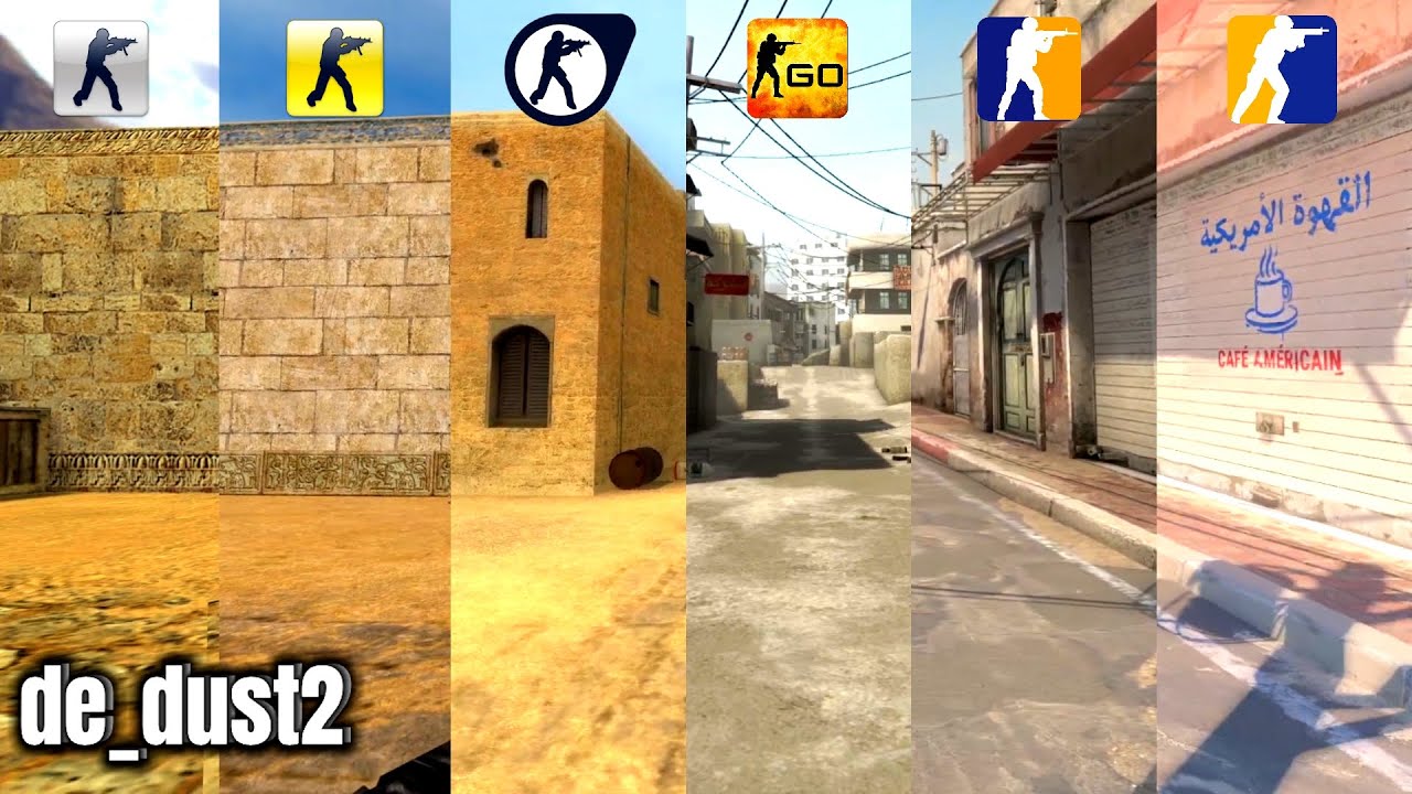 КАК МЕНЯЛАСЬ КАРТА DUST 2 НА ПРОТЯЖЕНИИ 20 ЛЕТ?! СРАВНЕНИЕ ДАСТ 2 В КАЖДОЙ ЧАСТИ COUNTER-STRIKE 