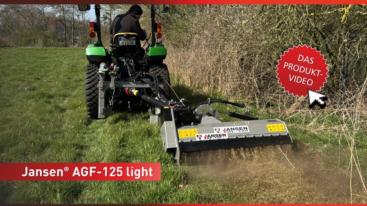 Jansen® AGF-125 LIGHT Böschungsmulcher – leichte Ausführung für Traktoren ab 24 PS
