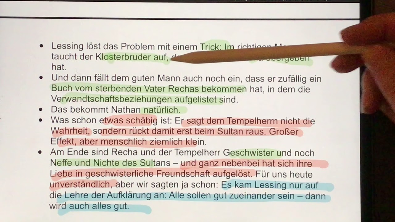 Mdl. Abitur – „Nathan der Weise“ - Fragen und Antworten – (Vergleich von 2 Antwort-Varianten)