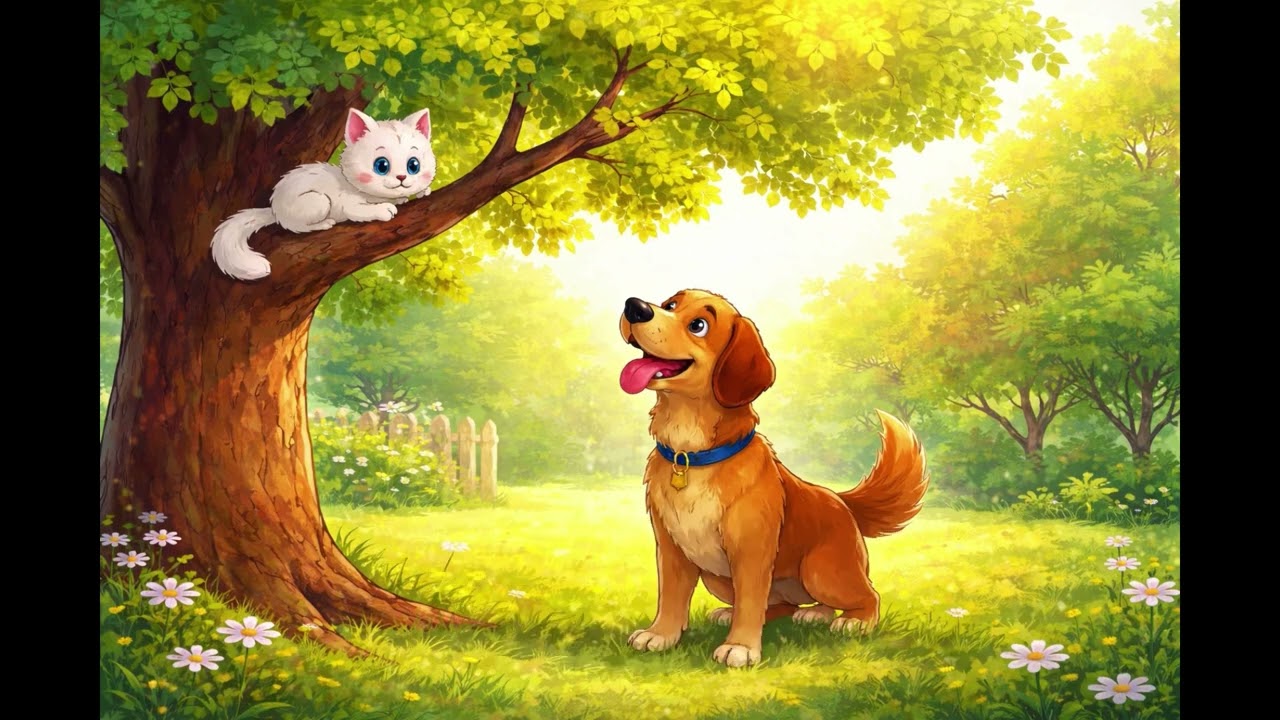Die Katze und der mutige Hund | A1/A2 German Story for Beginners 🐱🐶