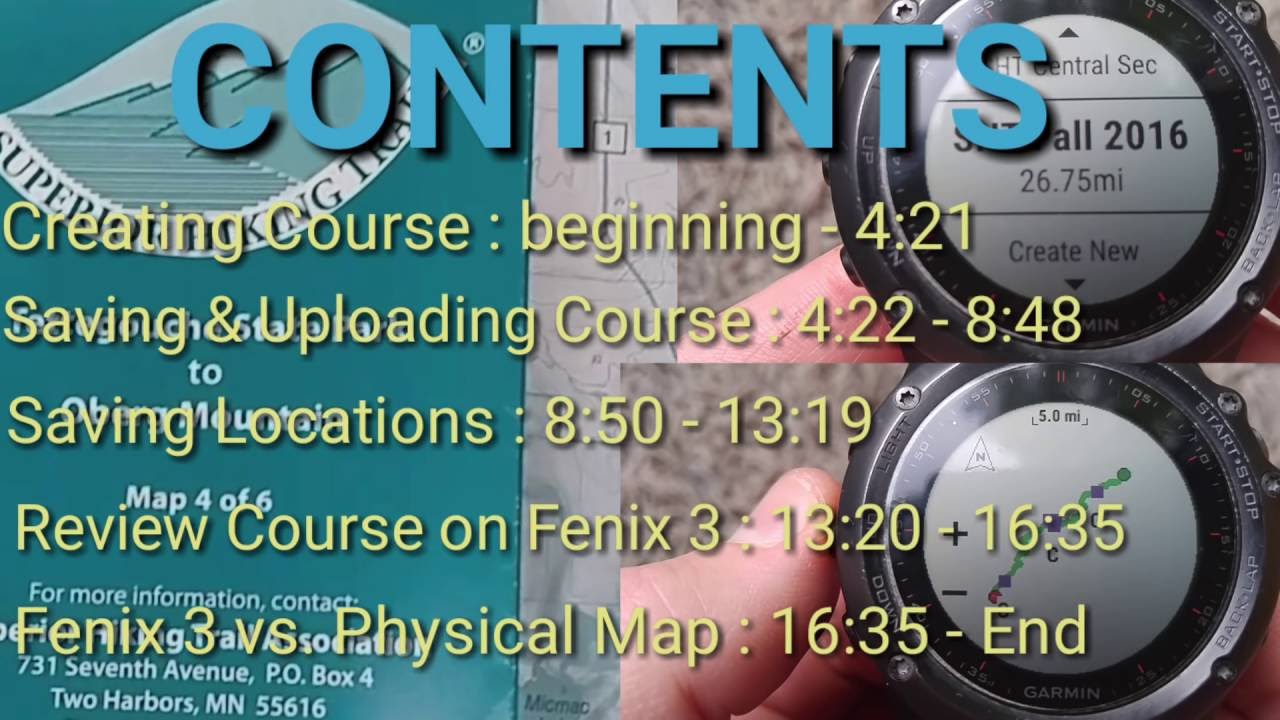 Garmin Fenix 3 : Create a Course & Save Locations planning trip on the SHT (Superior Hiking Trail)