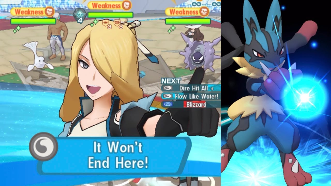 6*EX 3/5 Aura Cynthia & Lucario as a Support at 2000pts Champion Stadium | Pokémon Masters EX
