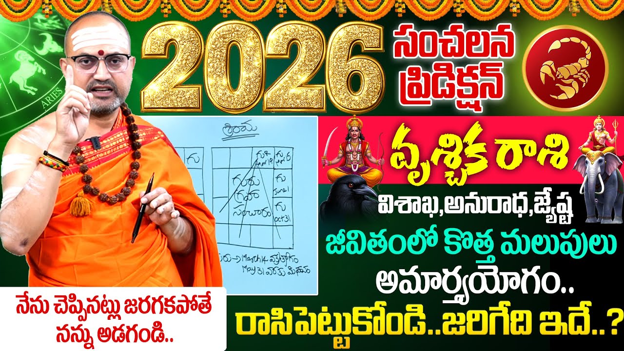 2026 - 2027🔥Vruschika Rashi (Scorpio) Phalalu |🕉️ వృశ్చిక రాశి ఫలాలు | Nandhibatla 2026 Predection
