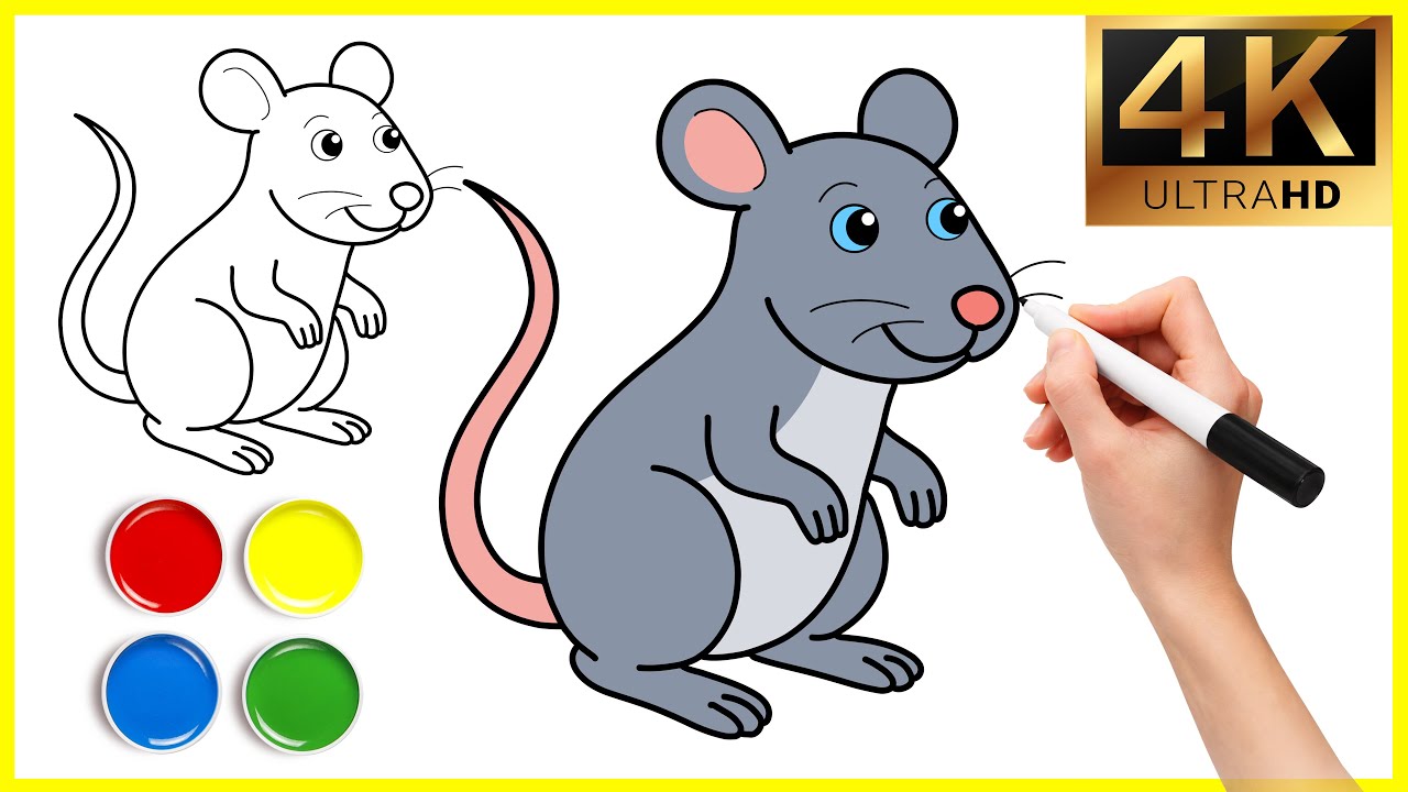 🐭 Cute Mouse Drawing for Kids ✏️| Easy Step-by-Step Drawing Tutorial 🎨✍️