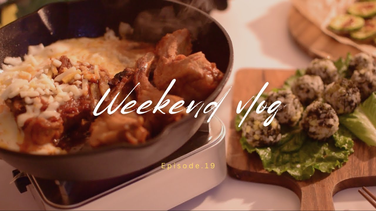 (SUB) vlog | 퇴근 후, 가장 맛있는 순간 매운 등갈비와 맥주로 채운 밤 🏠🌉 | 등갈비찜,잠봉샌드위치,요거트