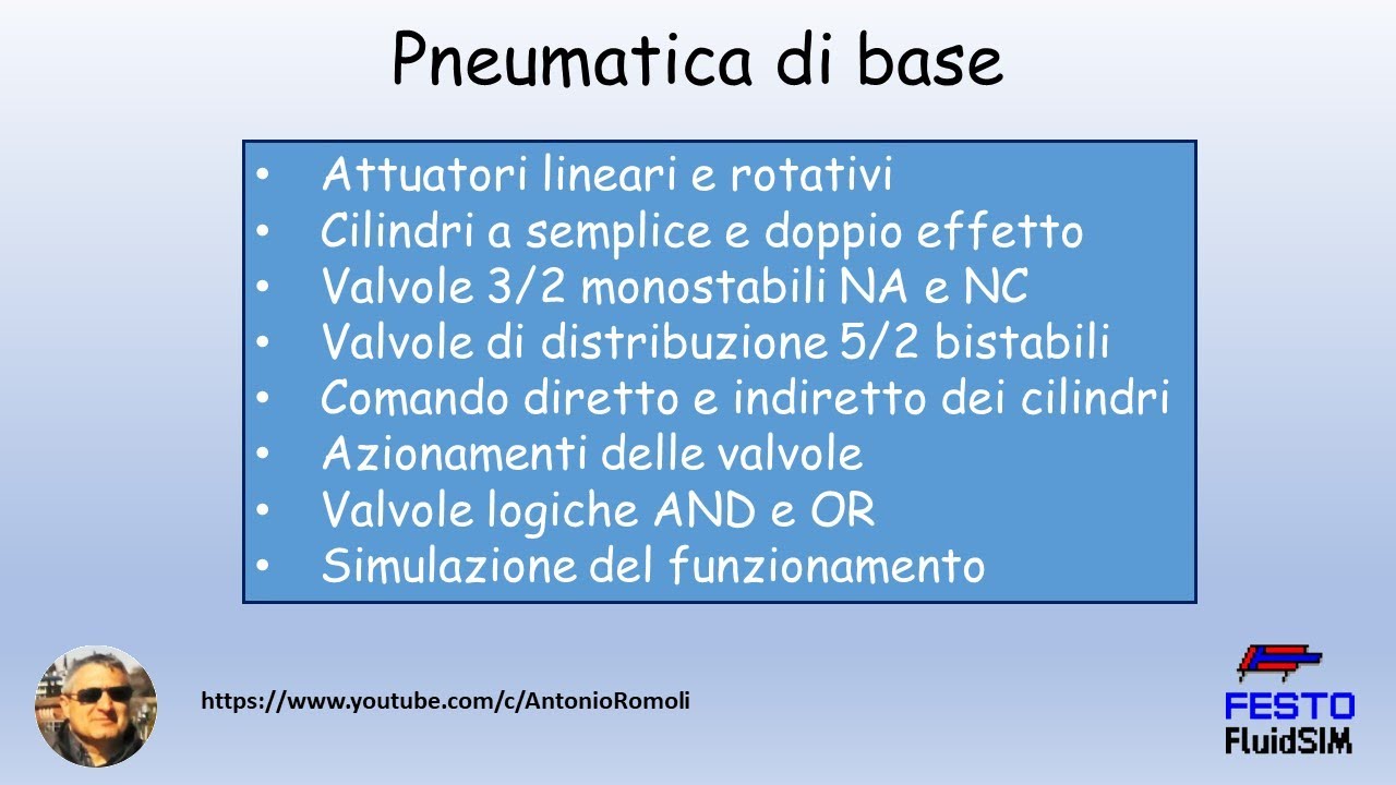 Pneumatica di base introduzione alla pneumatica: attuatori e valvole