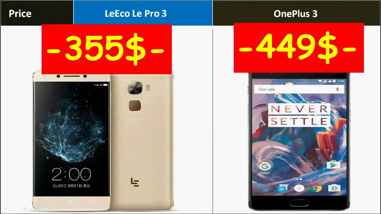 LeEco Le Pro 3 Vs OnePlus 3