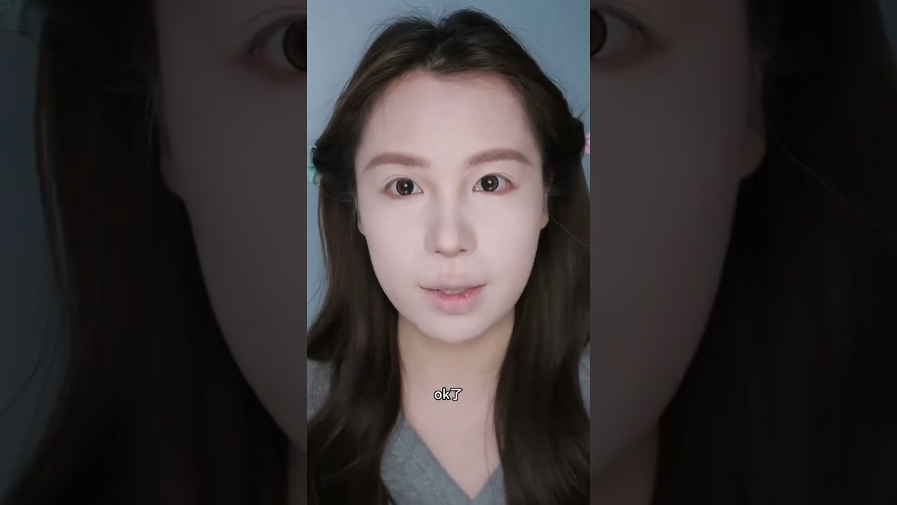 (Full makeup and practice) Strong facial makeup with a strong bone structure creating a co