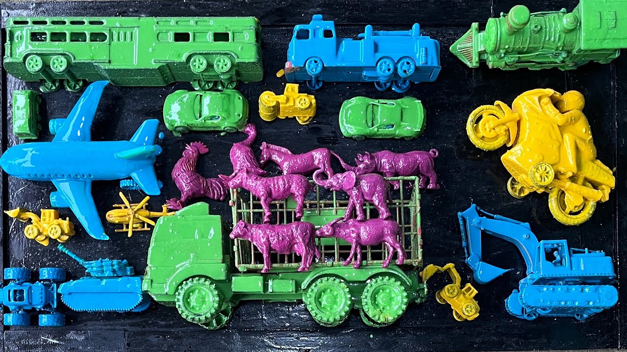 Membersihkan Mainan Mobil Balap, Truk Molen, Kereta Api, Tank Baja, Bus Telolet, Pesawat, Excavator.