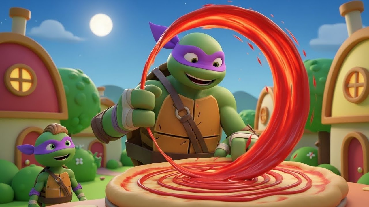 As Tartarugas Ninja fizeram uma festa da pizza e se divertiram muito 🐢🍕 | Rimas AV1