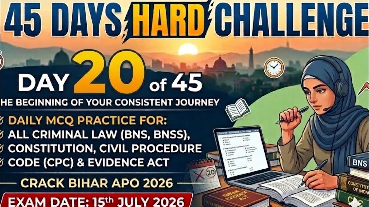 Day 20/45 Hard challenge! Bihar APO 2026⚖️ BSA Ch 4 (Sec 54-55): Oral evidence , Sections revision 
