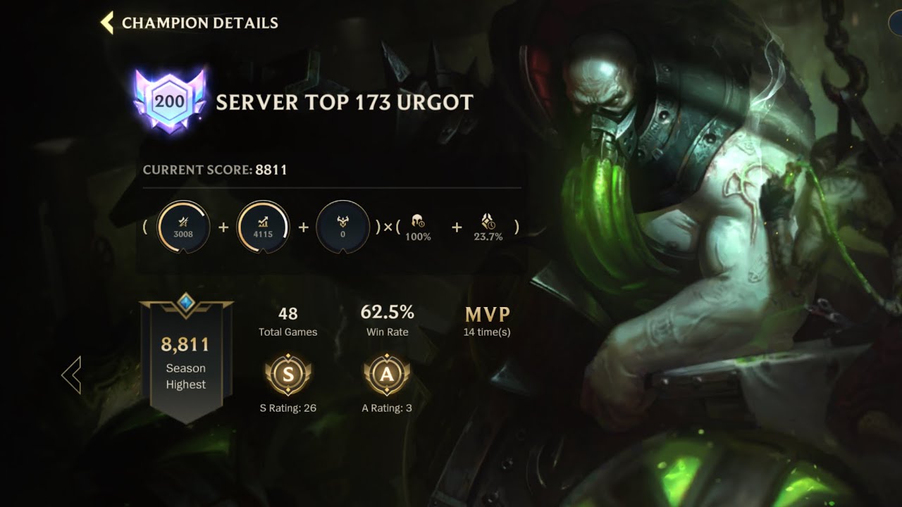 Challenger Urgot carrying the team as jungler | solo queue ranked match