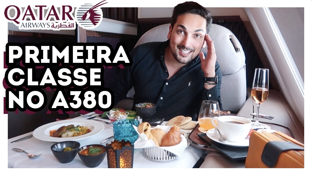 PRIMEIRA CLASSE do MAIOR AVIÃO do MUNDO! - DE DOHA a FRANKFURT no A380 - Estevam Pelo Mundo