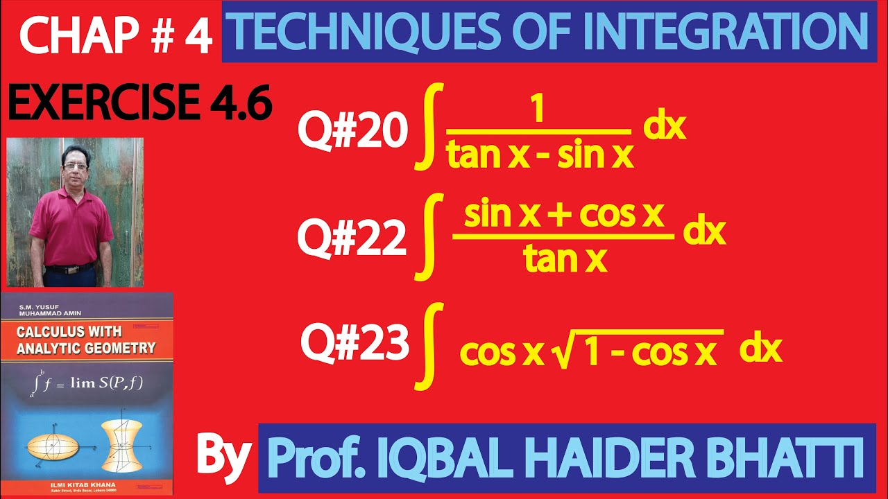 Ch# 4 |Techniques of integration| EX 4.6 Q20,22 & 23|Calculus & Analytic Geometry by SM Yusuf Lec44