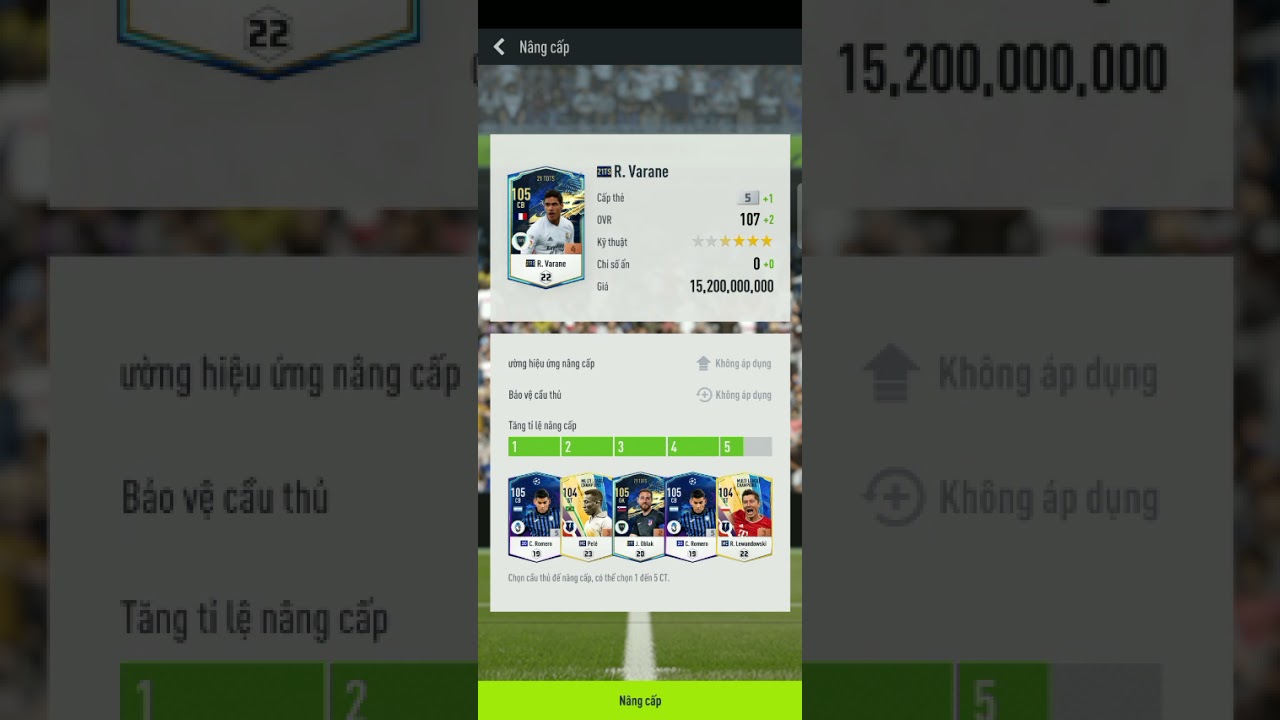 &Eacute;p thẻ Varane 21tots+5