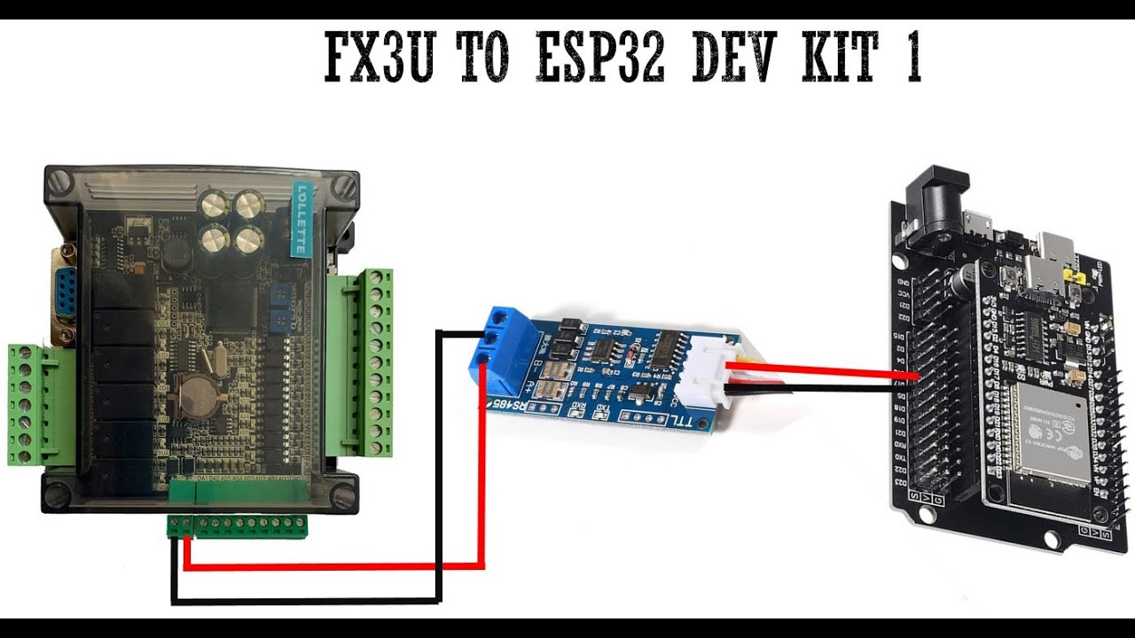 PLC FX3U 400rb an ke ESP32 DEVKIT V 1 Menggunakan Modbus RTU RS 485