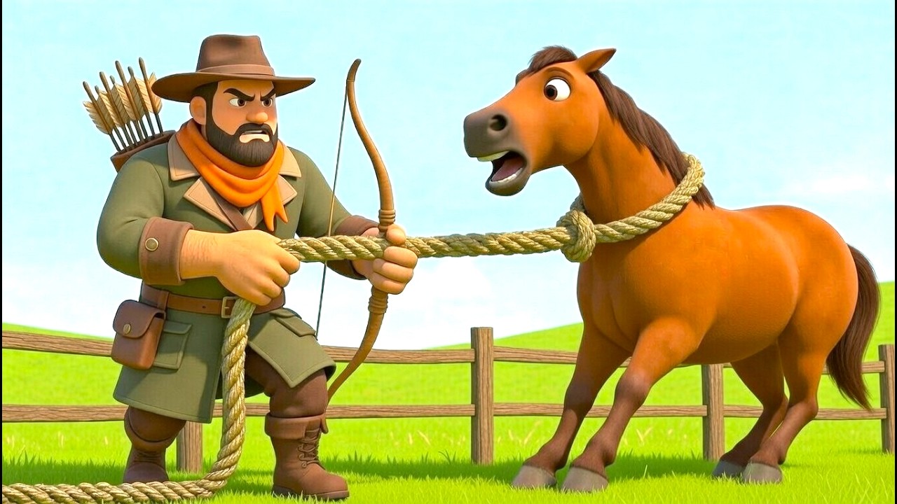 The Sad Story of Stolen Horse 🐴💔Old MacDonald Farm & Police Rescue 👮‍♂️🏹