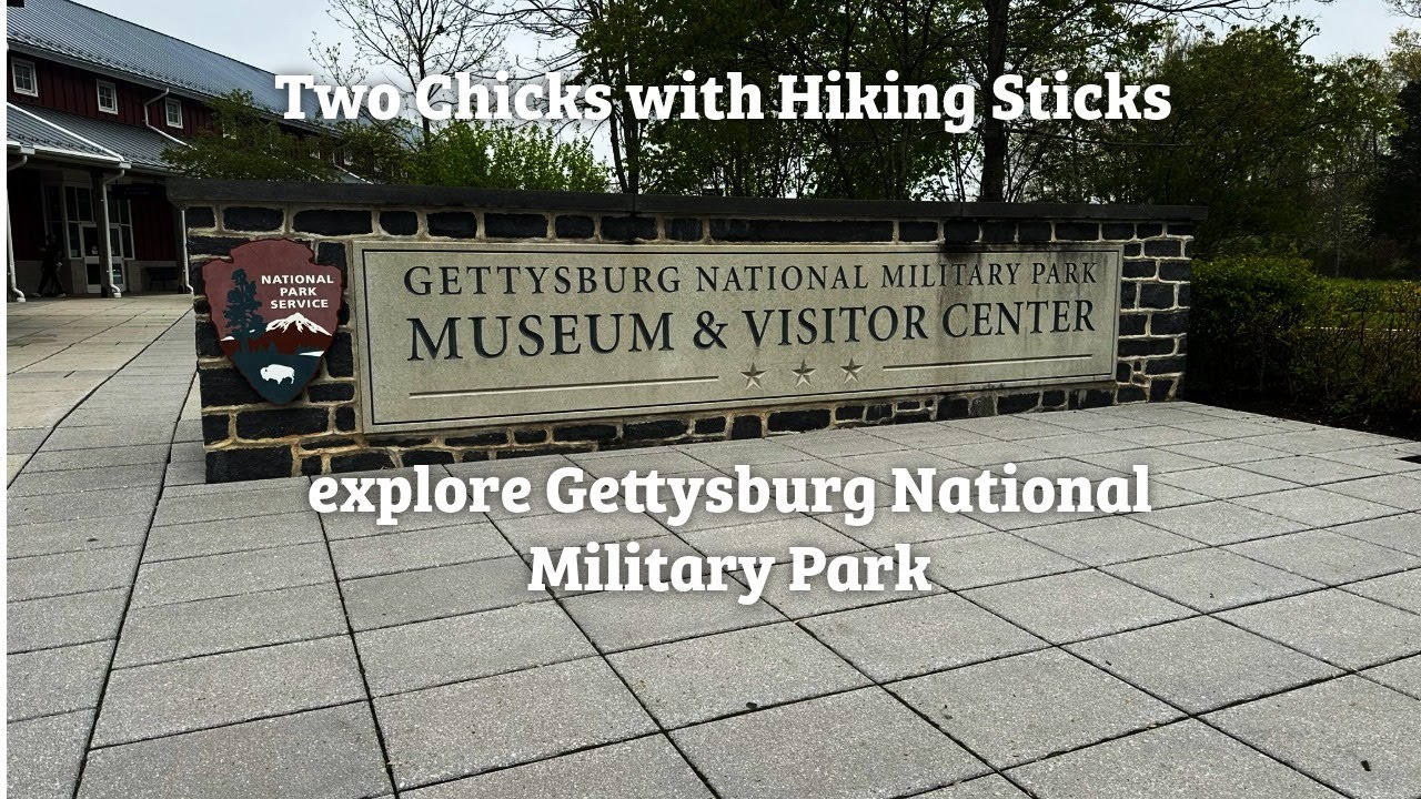 Two Chicks With Hiking Sticks Explore Gettysburg National Military Park