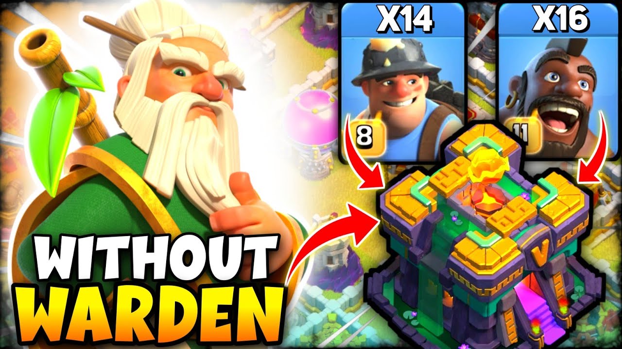 TH14 Hybrid Attack Without Grand Warden | How To 3 Star Th14 Without Warden