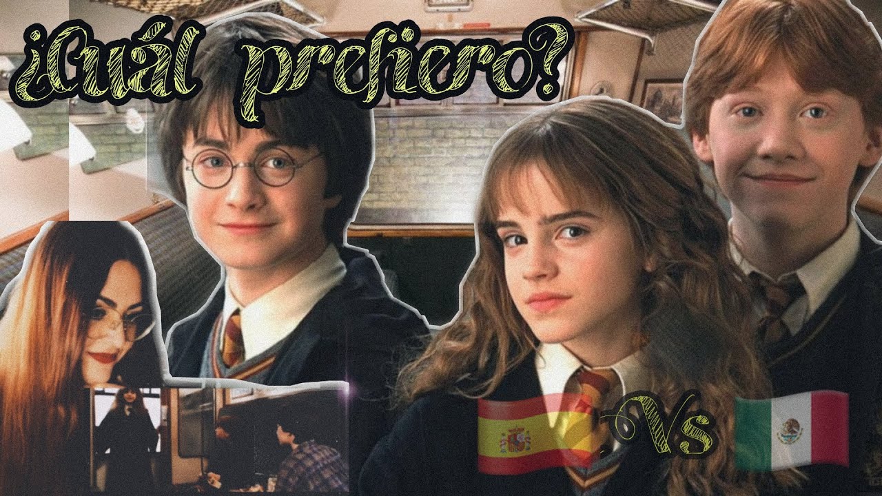 ESPAÑOLA REACCIONA A DOBLAJE CASTELLANO Y LATINO HARRY POTTER CONOCE A RON Y HERMIONE