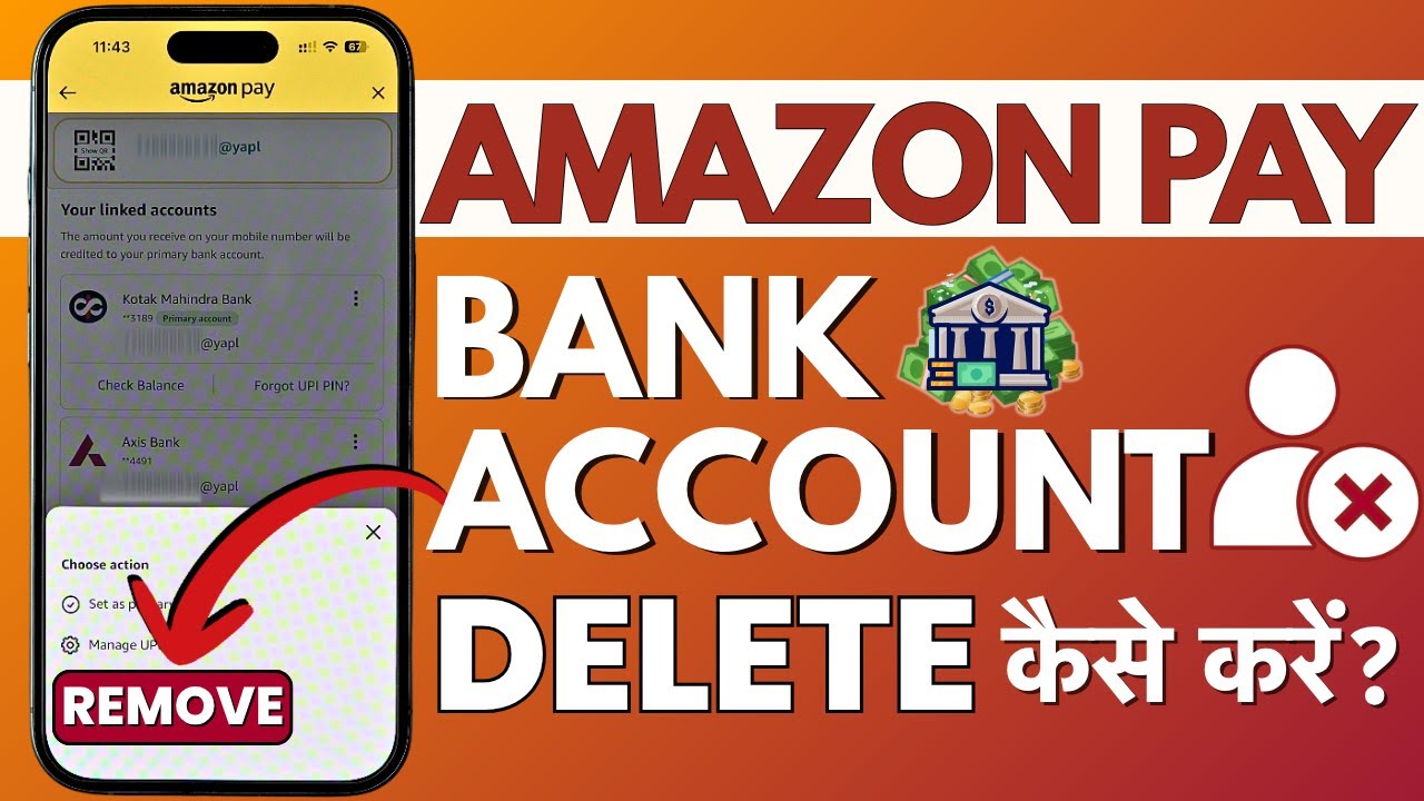 Amazon Pay se Bank Account Kaise Delete Kare 2026 - How to Remove Bank Account from Amazon Pay UPI