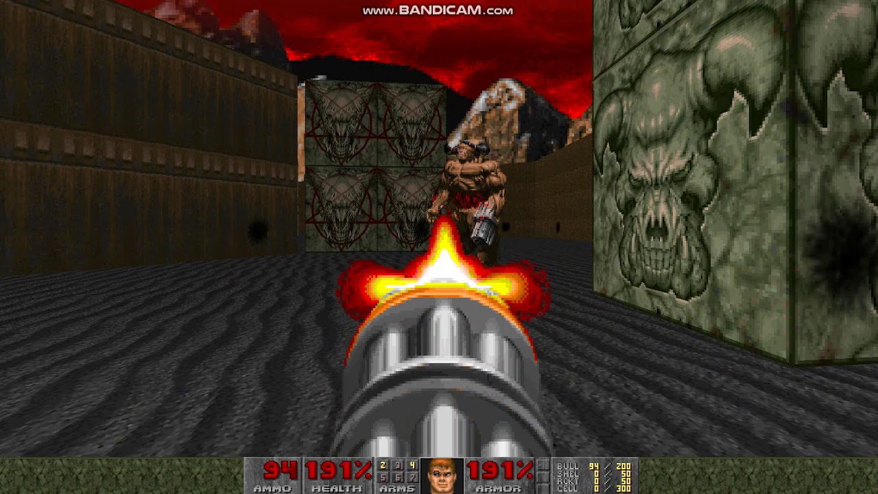 Doom - BJ from Wolfenstein grabs his Chaingun and humiliates the Cyberdemon