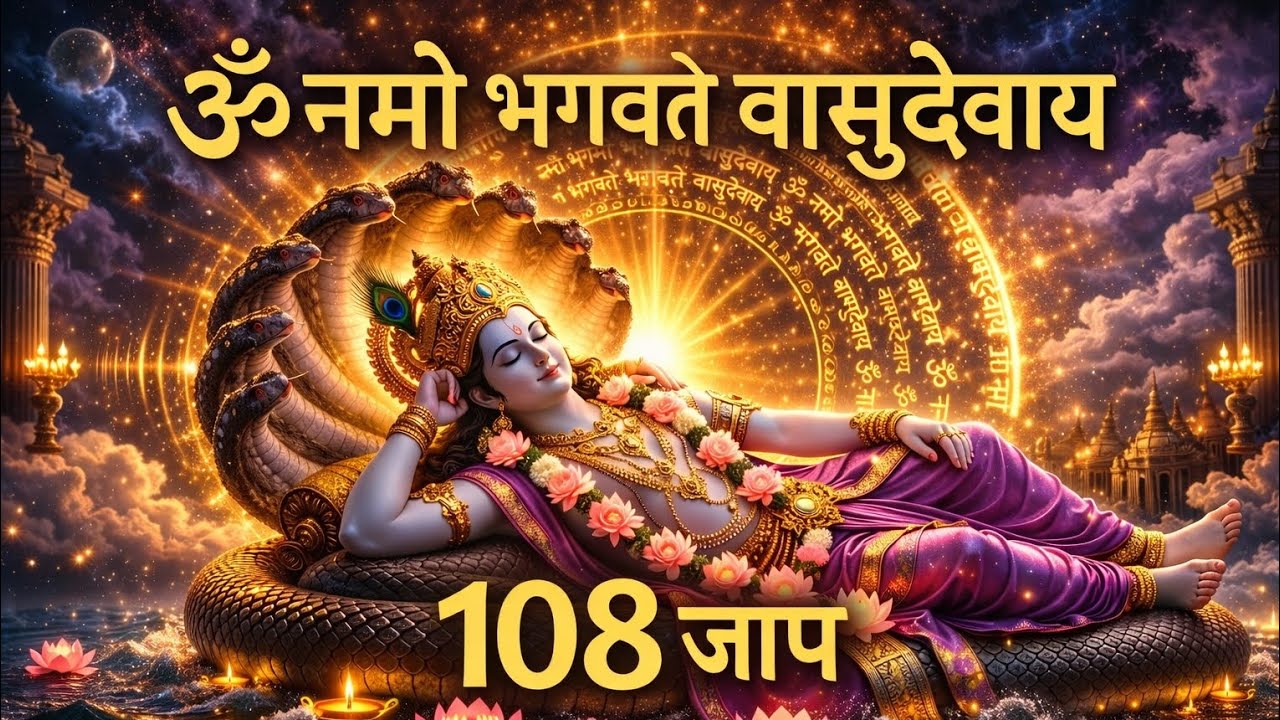 ॐ नमो भगवते वासुदेवाय | 108 जाप |Divine Vishnu Protection | Thursday Special Mantra#viral #mantra#yt