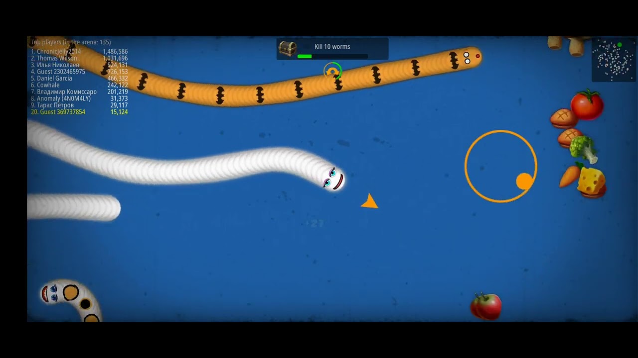 worms zone game 100 million score
