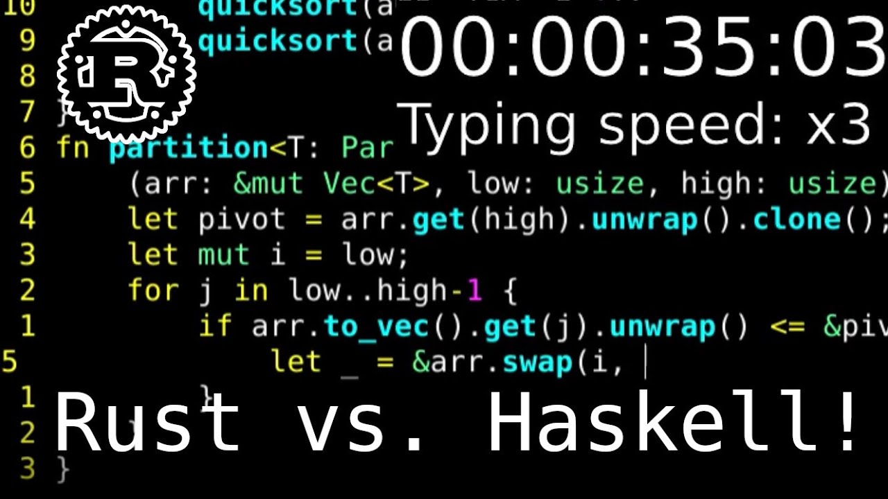 Быстрая сортировка в Rust и Haskell