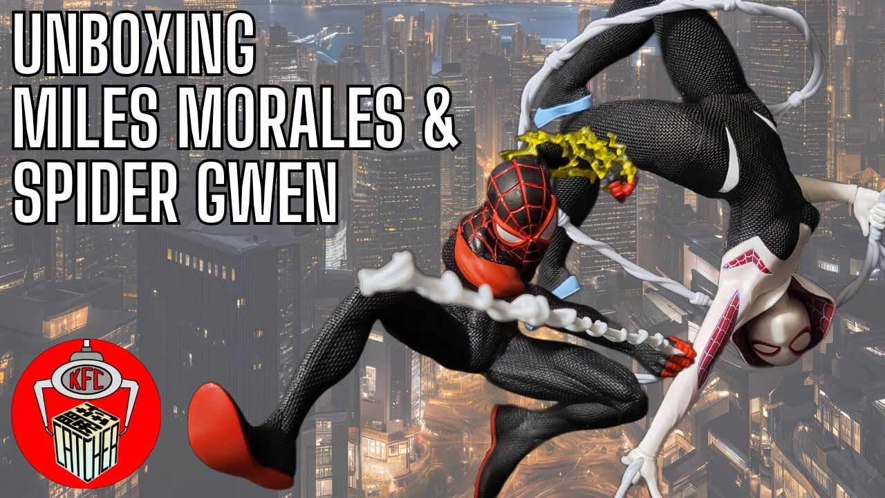 UNBOXING & REVIEW ACTION FIGURE MARVEL SPIDER MAN ACT/CUT PREMIUM FIGURE MILES MORALES & SPIDER-GWEN