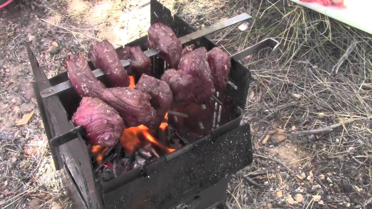 Steaming Green Beans And  Grilling Steak On The Firebox.