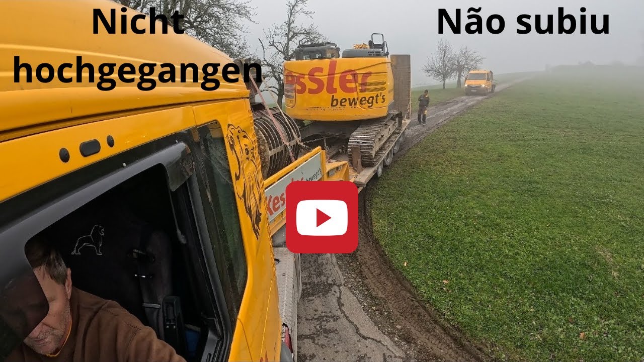 Transport des Baggers: An beiden Standorten war es nicht möglich, die Baustelle zu erreichen.